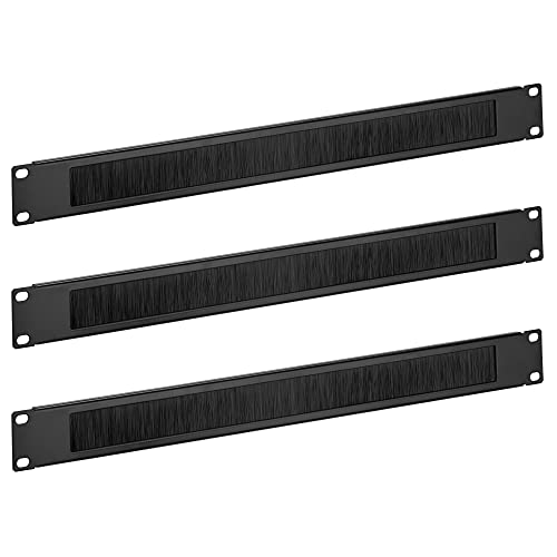 kwmobile 3X 19 Zoll Server Rack Abdeckung - Bürsten Kabelöffnung für 19" Serverracks - Serverschrank Netzwerkschrank Kabelmanagement Kabelführung von kwmobile