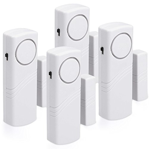 kwmobile 4er Set Fensteralarm Einbruchschutz Tür - 4x akustischer Fenster Alarm ohne Batterien - Fenstersicherung Einbruchschutz - 100dB Lautstärke Türalarm Einbruchschutz von kwmobile