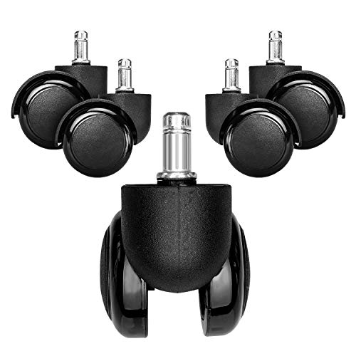 kwmobile 5x Hartbodenroller 11/50mm - auch für Weichboden - 360° Bürostuhl Rollen Ersatzrollen - Ersatz Bürostuhlrollen Set in Schwarz kwmobile 5x Hartbodenroller 11/50mm - auch für Weichboden - 360° Bürostuhl Rollen Ersatzrollen - Ersatz Bürostuhlrollen Set in Schwarz von kwmobile