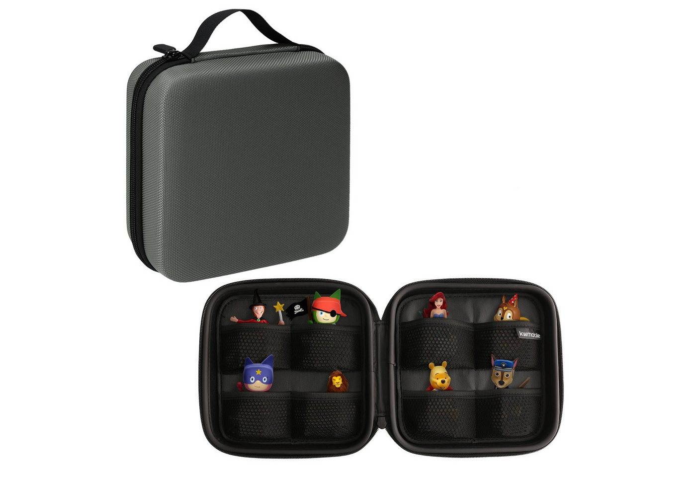 kwmobile Aufbewahrungsbox Tasche für Tonies (1 St), aus Nylon - Transportbox für bis zu 20 Tonie Figuren - Hartschale Box von kwmobile