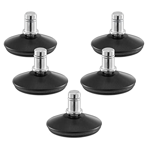 kwmobile Bürostuhl Gleiter 5er Set - Bodengleiter für Schreibtischstuhl 10mm x 22mm - Drehstuhl Füße Parkett Fliesen - Stuhl Fußgleiter - schwarz von kwmobile