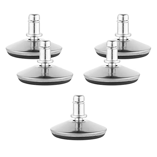 kwmobile Bürostuhl Gleiter 5er Set - Bodengleiter für Schreibtischstuhl 10mm x 22mm - Drehstuhl Füße Parkett Fliesen - Stuhl Fußgleiter - silber von kwmobile