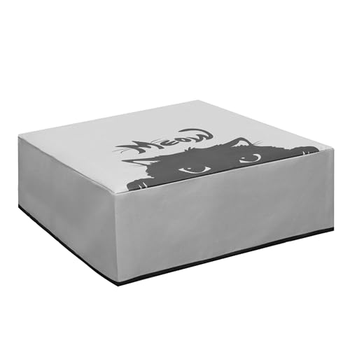 kwmobile Cover kompatibel mit Canon Pixma TS6350 - Tasche Hülle Drucker - Staubschutzhülle Schutzhaube Schutzhülle - Grau Schwarz Katze Meow von kwmobile