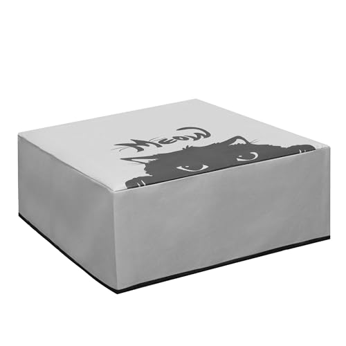 kwmobile Cover kompatibel mit Epson Eco Tank ET-2826/2800 - Tasche Hülle Drucker - Staubschutzhülle Schutzhaube Schutzhülle - Grau Schwarz Katze Meow von kwmobile