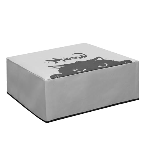 kwmobile Cover kompatibel mit HP DeskJet 4120e / DeskJet 4155e - Tasche Hülle Drucker - Staubschutzhülle Schutzhaube Schutzhülle - Grau Schwarz Katze Meow von kwmobile