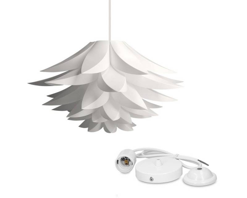 kwmobile Deckenleuchten DIY Puzzle Lampe Lotus Schirm Set - 90cm Kabel E27 Fassung von kwmobile