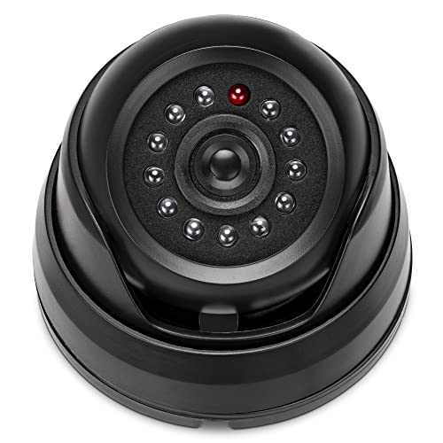 kwmobile Dummy Kamera für Deckenunterbau - mit LED Licht - Dome Überwachungskamera Attrappe - täuschend echte Fake Security Camera in Schwarz von kwmobile