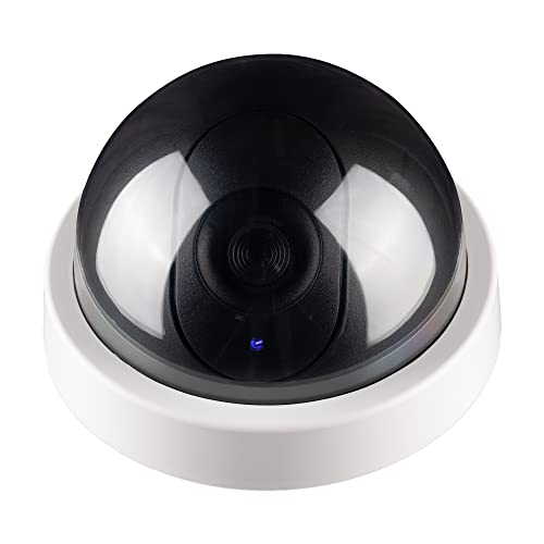 kwmobile Dummy Kamera für Deckenunterbau - mit LED Licht - Dome Überwachungskamera Attrappe - täuschend echte Fake Security Camera in Weiß von kwmobile