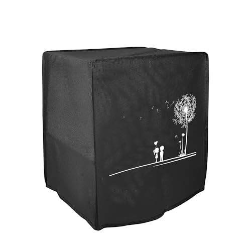 kwmobile Hülle kompatibel mit Ninja Air Fryer MAX (5,2L) Schutzhülle - Heißluft Fritteuse Abdeckhaube Case - in Weiß Schwarz Pusteblume Love von kwmobile