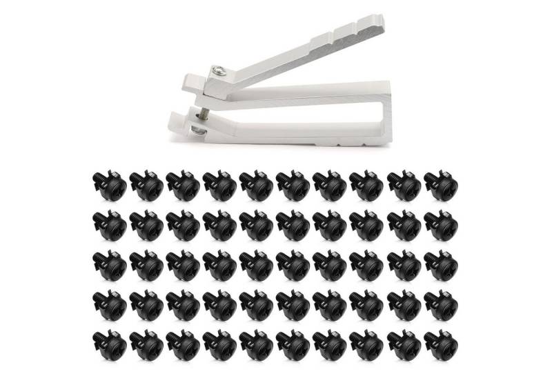 kwmobile Muttern M6 Käfigmuttern aus Stahl Set mit Zange, 50x, (50-St) von kwmobile