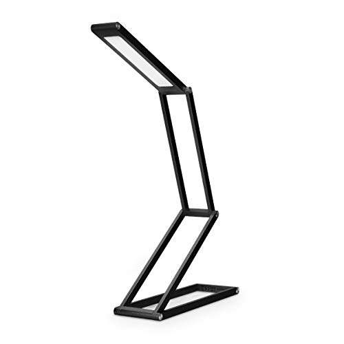 kwmobile LED Aluminium Tischlampe faltbar - Akku Nachttisch Leselampe dimmbar Micro USB Ladekabel - Akku Schreibtischlampe Faltlampe in Schwarz von kwmobile