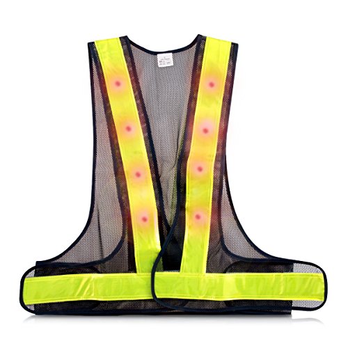 kwmobile LED Warnweste Reflektor Sicherheitsweste - Security Weste mit 16 roten LED Lampen - Reflektierende Streifen Warnweste für z.B. Joggen Reiten kwmobile LED Warnweste Reflektor Sicherheitsweste - Security Weste mit 16 roten LED Lampen - Reflektierende Streifen Warnweste für z.B. Joggen Reiten von kwmobile
