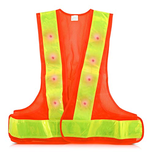 kwmobile LED Warnweste Reflektor Sicherheitsweste - Security Weste mit 16 roten LED Lampen - Reflektierende Streifen Warnweste für z.B. Joggen Reiten kwmobile LED Warnweste Reflektor Sicherheitsweste - Security Weste mit 16 roten LED Lampen - Reflektierende Streifen Warnweste für z.B. Joggen Reiten von kwmobile