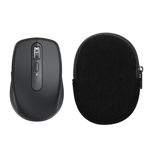 kwmobile Maus Tasche kompatibel mit Logitech MX Anywhere 3 / Anywhere 3S Hülle - Case für Bluetooth Maus aus robustem Cord und Neopren Stoff - Schwarz von kwmobile