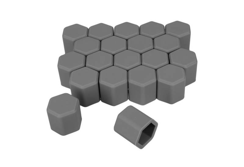 kwmobile Muttern 20x Abdeckung für 17 mm Radmuttern Auto Rad Schraube, (1-St), Radschrauben Cover - Mutter Kappen in Grau von kwmobile