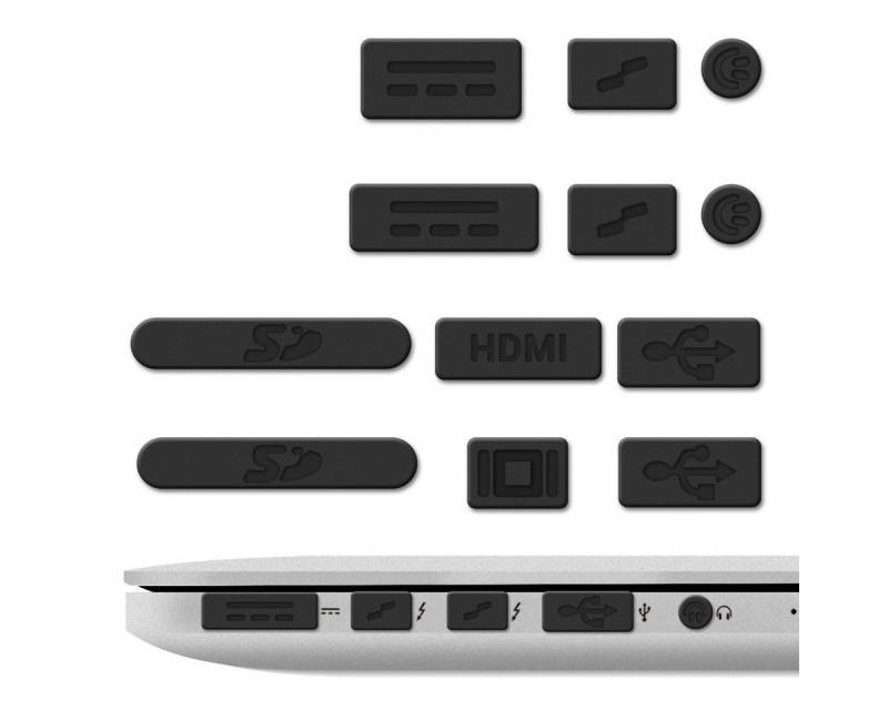 kwmobile Reinigungs-Set kwmobile 12x Staubschutz kompatibel mit Apple MacBook Pro 13" 15", (12-St) von kwmobile