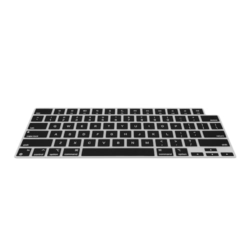 kwmobile Silikon Tastaturschutz für Apple MacBook Air 13.6 M3 2024 A3113 - QWERTY US Keyboard Cover Abdeckung - Schwarz von kwmobile
