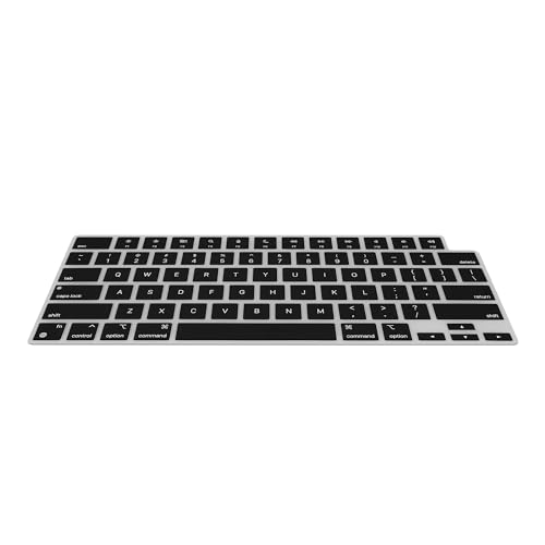 kwmobile Silikon Tastaturschutz für Apple MacBook Air 15 M3 2024 A3114 - QWERTY US Keyboard Cover Abdeckung - Schwarz von kwmobile