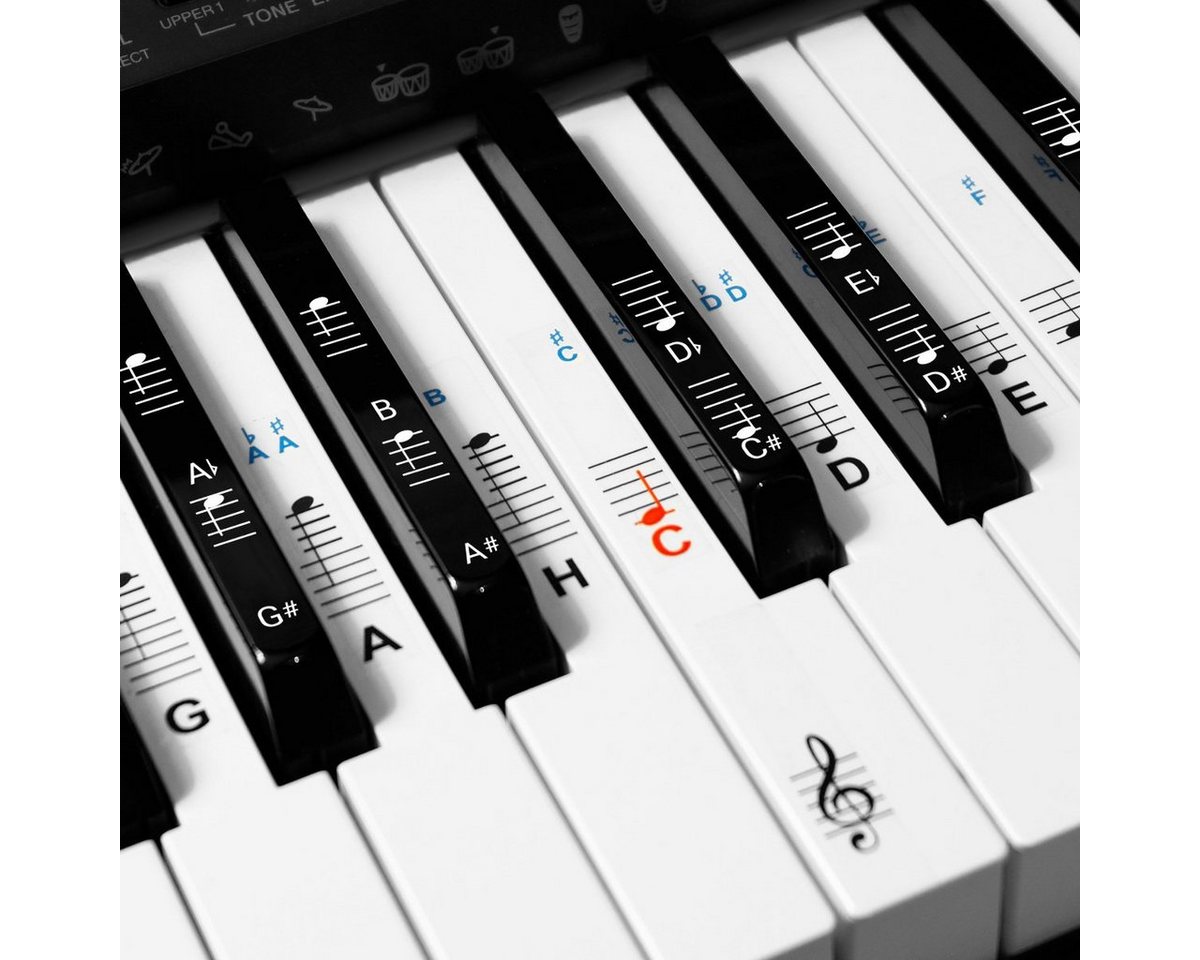 kwmobile Sticker Vinyl Piano Sticker - für 49-88 Tasten Instrumente, (1-tlg) von kwmobile
