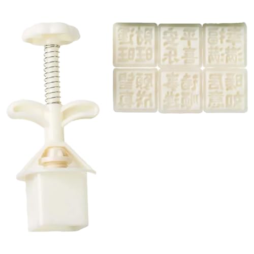Hand Press Moon Cakes Formenset Enthält 6 Einzigartige Stempel Flexible Dessertform Für Kreative Häuser Backprojekte von kwoifioy