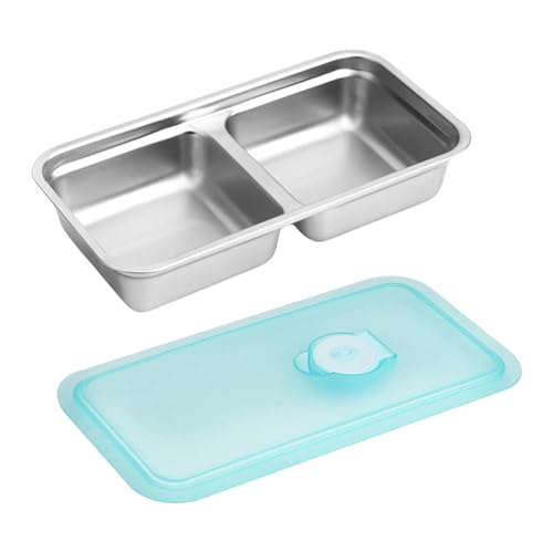 kwoifioy Edelstahl Stähle Snacks Box Behälter Doppelfach Lunchbox Serviertablett Futter Serviert Platte Leicht Zu Transportieren Lebensmittel Servierplatten kwoifioy Edelstahl Stähle Snacks Box Behälter Doppelfach Lunchbox Serviertablett Futter Serviert Platte Leicht Zu Transportieren Lebensmittel Servierplatten von kwoifioy
