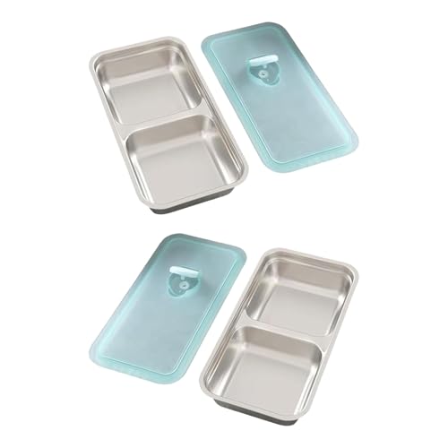 kwoifioy Edelstahl Stähle Snacks Box Behälter Doppelfach Lunchbox Serviertablett Futter Serviert Platte Leicht Zu Transportieren Lebensmittel Servierplatten kwoifioy Edelstahl Stähle Snacks Box Behälter Doppelfach Lunchbox Serviertablett Futter Serviert Platte Leicht Zu Transportieren Lebensmittel Servierplatten von kwoifioy