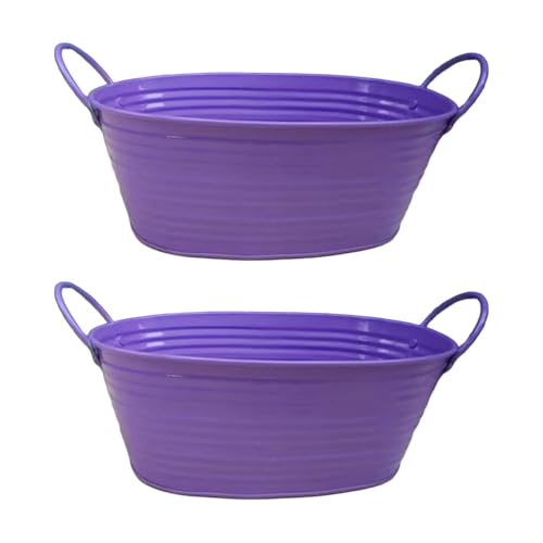 kwoifioy Mehrzweckmetall Blumenbehälter Pflanzer Ovales Design Für Balkon Windowsill Gardening Home Wedding Party Display 2pcs Hauswarming Geschenkpflanzer Set Set von kwoifioy