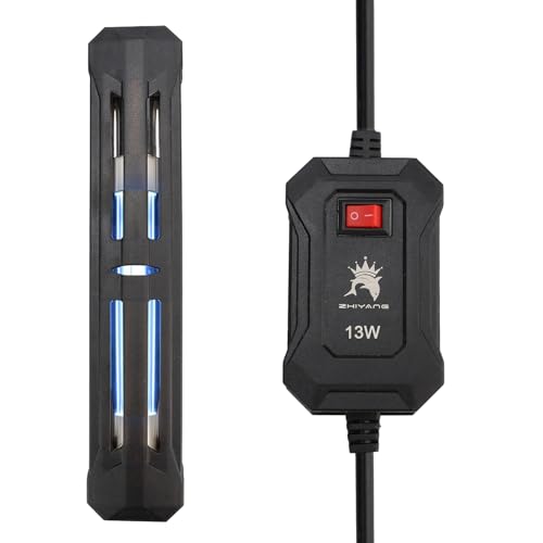 Aquarium UV Licht, Aquarium UV Sterilisator Licht, Aquarium Tauch LED UV Filter, Wasserdichtes UV Desinfektions Aquarium Licht, Water Clean Lamp Tauchlicht für Wasser Aquarien, EU Stecker (13 W) von kyaoayo