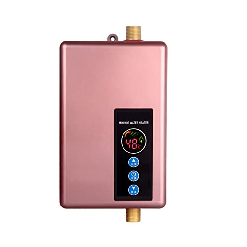 Durchlauferhitzer, Mini Durchlauferhitzer Tankless, Bad Küche Elektrische Elektrischer 220v 5,5 Kw 5v 30-55 ° C Champagner Gold Durchlauferhitzer, für Home Küche Unter Der Spüle (Rosa)… von kyaoayo