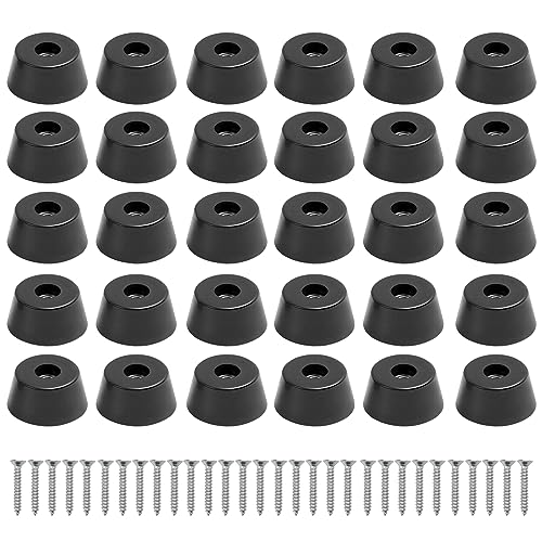 Kyaoayo 30 Stück Gummifüße Schraubbar, Schraubfüße Gummi, Schraubbar, Mit 304 Edelstahl-Schrauben, Weich, Rutschfest, Abriebfest,für Schrank, Sofa,Stuhl,Couchtisch,SchräNke,Nachttisch. (Ø 30 X H 15mm) von kyaoayo