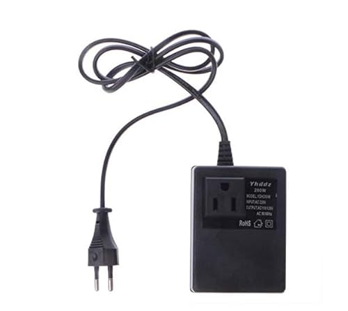 Kyaoayo Spannungswandler 220V auf 110V, Transformator 220V auf 110V, 220V to 110V Converter, Adapter 300W Leistungstransformator, Stromkonverter Netzadapter, EU Stecker. von kyaoayo