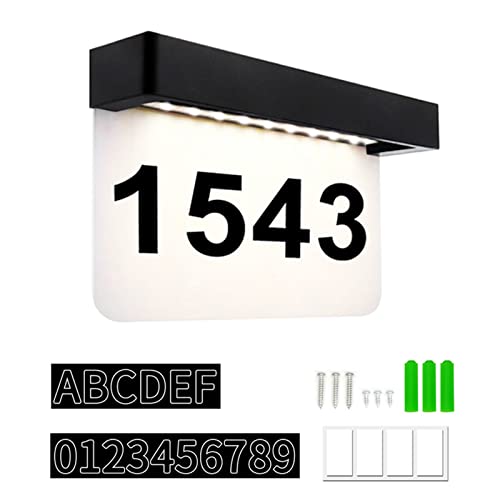 LED Solar-Hausnummernschild,personalisierte Buchstaben und Zahlen Adressschild,wasserdicht beleuchtete Adressnummern Wandhalterung,für Haus und Garten von kyaoayo