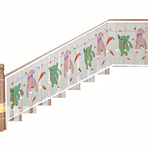 Treppen Schutznetz für Kinder, Sicherheitsnetz 3-6 Meters, Verdicken und Strapazierbares Niedlich Tierbild, Sicherheitsnetz für Treppen, Balkone und Geländer (4.5m*79cm) von kyaoayo