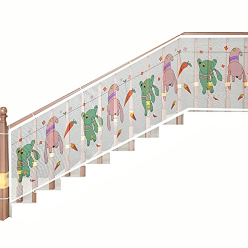 Treppen Schutznetz für Kinder, Sicherheitsnetz 3-6 Meters, Verdicken und Strapazierbares Niedlich Tierbild, Sicherheitsnetz für Treppen, Balkone und Geländer (6m*79cm) von kyaoayo