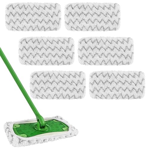 Tücher Wiederverwendbare für Swiffer Sweeper Mop,kyaoayo Wiederverwendbare Trockene Nasswischtücher 6 Stück mit hoher Wasser- und Schmutzaufnahme,für Nass- und Trockengebrauch (Blau) von kyaoayo