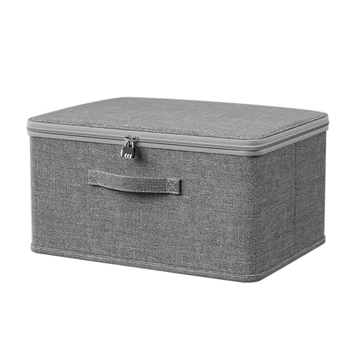 kyaoayo Abschließbare Box, 49x37x31 cm Verschließbare Box Aufbewahrungsbox mit Deckel Faltbare Stoffbox mit Griffen box mit zahlenschloss für Kleidung Spielzeug Imbisse (49 x 37 x 31 cm) von kyaoayo