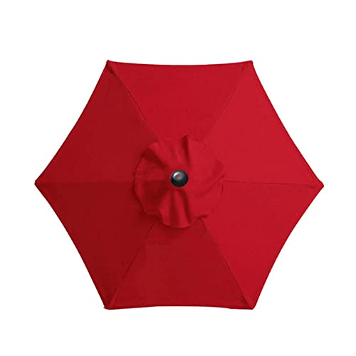 kyaoayo Ersatz-Regenschirmstoff, Sonnenschirm-Ersatzabdeckung, Anti-Ultraviolett-Überdachungsabdeckung, Ersatz-Sonnenschirm-Stoffbezug für Balkon, Garten (Rot, 2,7 m/6 Rippen) von kyaoayo