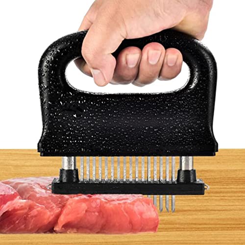 kyaoayo Fleischklopfer, Fleischzartmacher, Meat Tenderizer, Steaker Fleischzartmacher, Edelstahl, Mit 48 Nadel-Förmigen Edelstahlklingen, für Steak,Hähnchen,Schweinefleisch, Abnehmbar Zum Reinigen. von kyaoayo