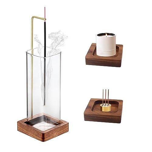 kyaoayo Räucherstäbchen Halter, Handgefertigte Räucherstäbchen Brenner, Holz umgedrehter Räuchergefäß mit Abnehmbarer Glasflasche Aschefänger, Halterung für Yoga, Spas, Zen, Meditation, Dekoration kyaoayo Räucherstäbchen Halter, Handgefertigte Räucherstäbchen Brenner, Holz umgedrehter Räuchergefäß mit Abnehmbarer Glasflasche Aschefänger, Halterung für Yoga, Spas, Zen, Meditation, Dekoration von kyaoayo