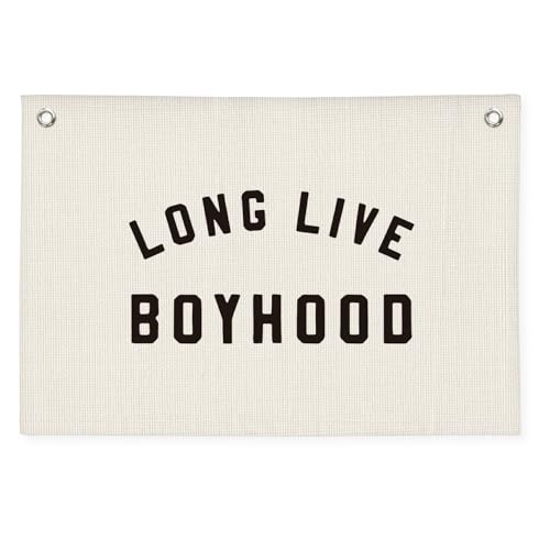 Long Live Boyhood Banner, perfekte Kleinkind-Jungen-Zimmer-Dekoration, Jungenzimmer-Wanddekoration & Jungen-Schlafzimmer-Dekor, Premium-Baumwoll-Wimpel für Kinderzimmer, Spielzimmer und von kychenBase