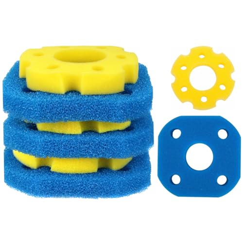 kychenBase CPF-180 / CPF-250 Teichfilter Schwämme – Filtermatten für Teichfilter, Ersatz Filtermedien, Filterschwämme (3 x Blau Grob, 3 x Gelb) von kychenBase