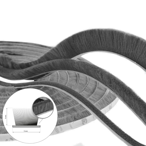 Bürstendichtung selbstklebend 9x5mm 1m grau für Türen und Fenster, Zugluft, Lärm und Staub isolieren, schnelle Montage Bürstendichtung selbstklebend 9x5mm 1m grau für Türen und Fenster, Zugluft, Lärm und Staub isolieren, schnelle Montage von kyct