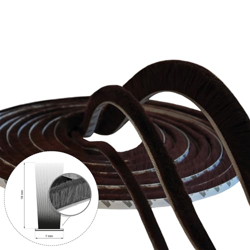 Bürstendichtung selbstklebend BRAUN 3M 7x18 1m für Türen und Fenster, Zugluft, Lärm und Staub isoliert, schnelle Montage Bürstendichtung selbstklebend BRAUN 3M 7x18 1m für Türen und Fenster, Zugluft, Lärm und Staub isoliert, schnelle Montage von kyct