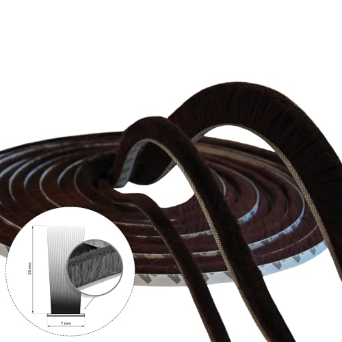 Bürstendichtung selbstklebend BRAUN 3M 7x20 1m für Türen und Fenster, Zugluft, Lärm und Staub isoliert, schnelle Montage Bürstendichtung selbstklebend BRAUN 3M 7x20 1m für Türen und Fenster, Zugluft, Lärm und Staub isoliert, schnelle Montage von kyct