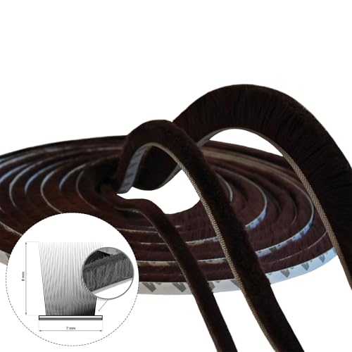 Bürstendichtung selbstklebend BRAUN 3M 7x8 15m für Türen und Fenster, Zugluft, Lärm und Staub isoliert, schnelle Montage Bürstendichtung selbstklebend BRAUN 3M 7x8 15m für Türen und Fenster, Zugluft, Lärm und Staub isoliert, schnelle Montage von kyct