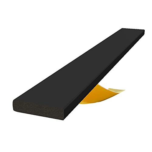 Selbstklebende Dichtung für Türen und Fenster | E 20x4mm | schwarz | 1m | Gummidichtung, Isolierdichtung von kyct