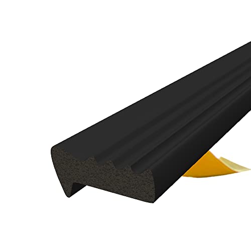 Selbstklebende Dichtung für Türen und Fenster | P 9x5,5 mm | grau | 1m | Gummidichtung, Isolierdichtung von kyct