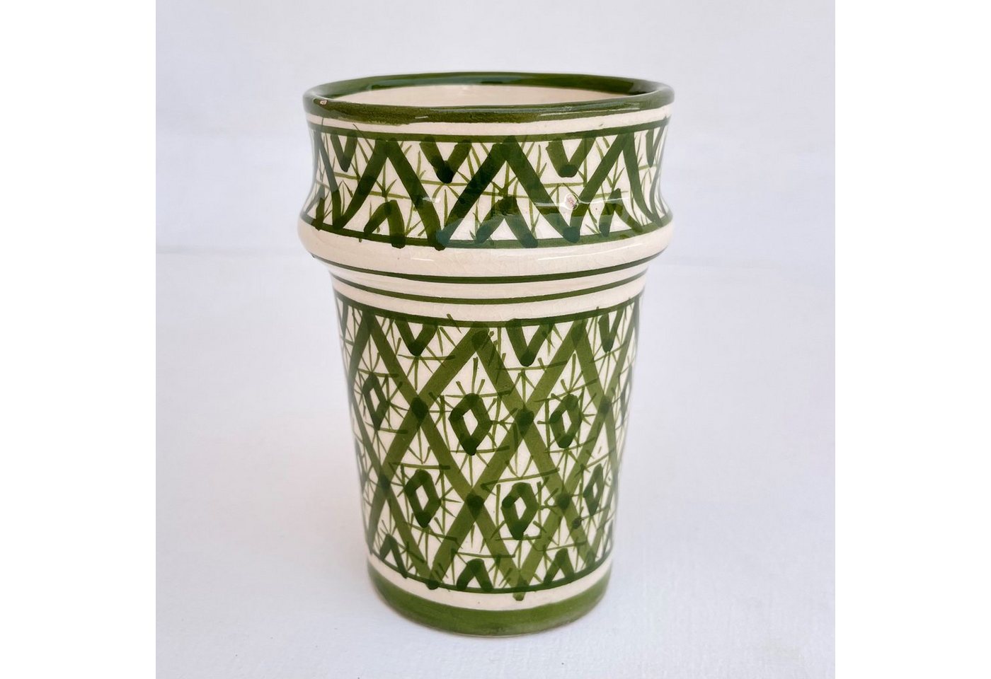 l-artisan Becher, Handbemalter Keramikbecher aus Marokko BMK, Trinkglas Aus Keramik 200ml von l-artisan