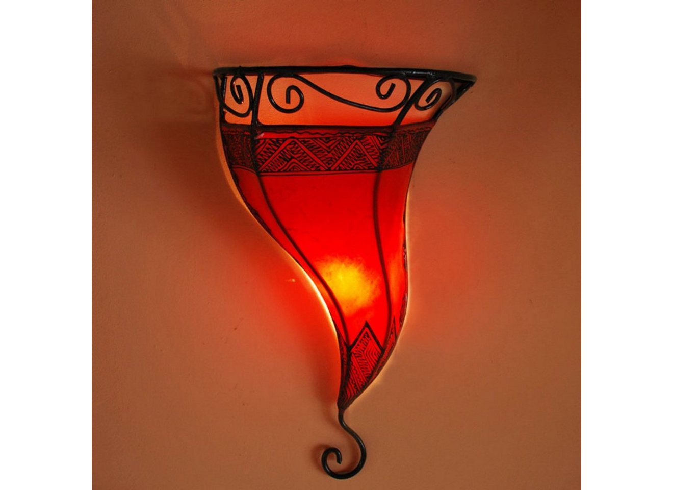 l-artisan Wandleuchte, Marokkanische Leder Wandlampe, Orientalische Wandschirm AUTAR von l-artisan
