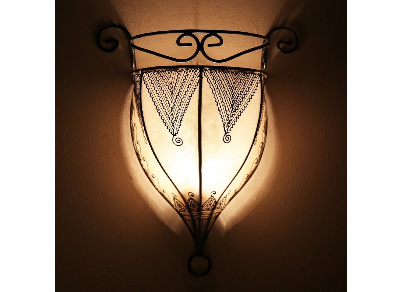 l-artisan Wandleuchte, Marokkanische Leder Wandlampe, Orientalische Wandschirm MARRAKECH von l-artisan